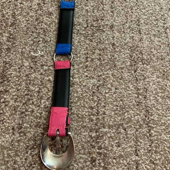 Plus- 100% leather- 80’s color block leather belt, A.D.R., ladies XL, plus size - Picture 10 of 16